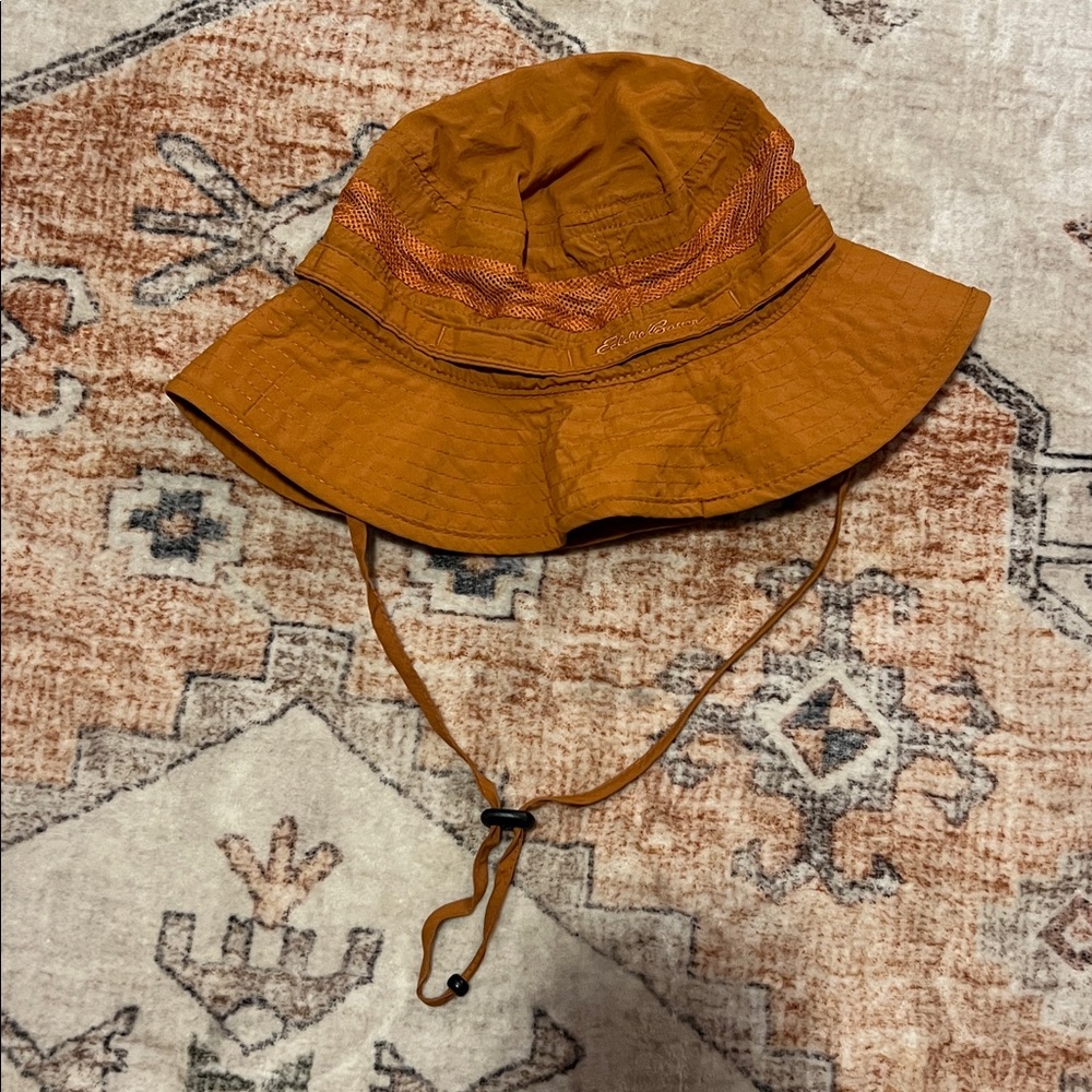 Eddie Bauer Orange Bucket Hat with Chin Strap